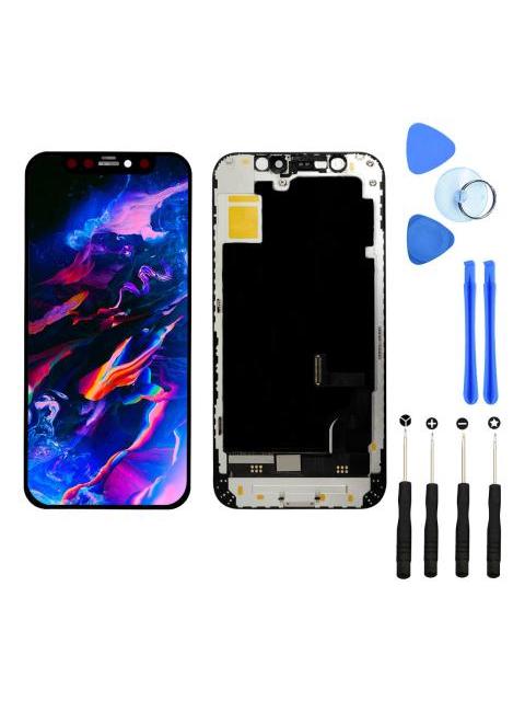 PANTALLA COMPLETA COMPATIBLE CON IPHONE 12 MINI A2176 A2398 A2399 A2400 HARD OLED COLOR NEGRO SLIM COMPANY