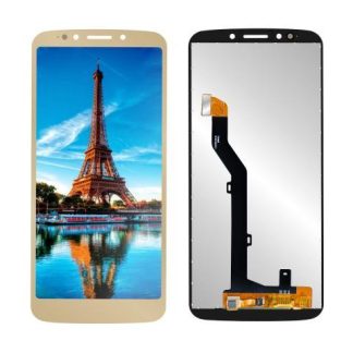 PANTALLA COMPLETA COMPATIBLE CON MOTO G6 PLAY XT1922 Y E5 XT1944 COLOR SLIM COMPANY DORADO