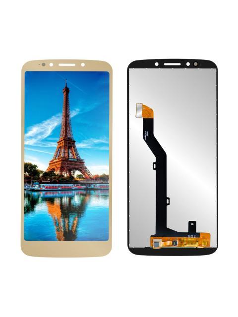 PANTALLA COMPLETA COMPATIBLE CON MOTO G6 PLAY XT1922 Y E5 XT1944 COLOR SLIM COMPANY DORADO