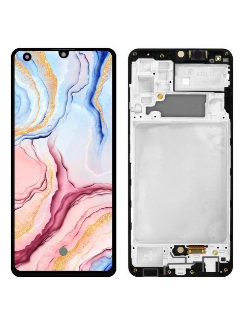 PANTALLA CON MARCO PARA SAMSUNG A32 A325 4G AMOLED COMPLETA NEGRO