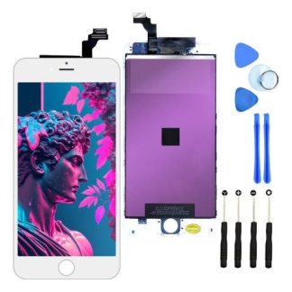 PANTALLA PARA IPHONE 6 PLUS A1522 A1524 REPUESTO PARA CELULAR SLIM COMPANY BLANCO + KIT DE HERRAMIENTAS