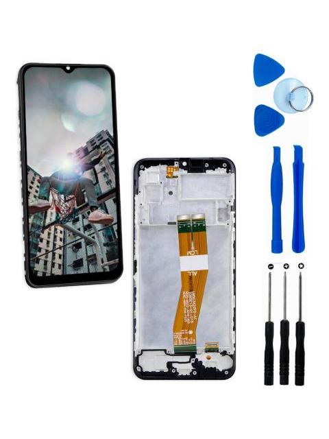 PANTALLA PARA SAMSUNG A03 A035F A035F DS A035M A035M DS A035G DSN INCELL COMPLETA REPUESTO PARA CELULAR SLIM COMPANY NEGRO