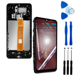 PANTALLA PARA SAMSUNG A12 A125 INCELL COMPLETA CON MARCO REPUESTO PARA CELULAR SLIM COMPANY NEGRO