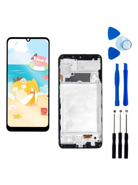 PANTALLA PARA SAMSUNG A22 4G A225F A225M AMOLED COMPLETA CON MARCO REPUESTO PARA CELULAR SLIM COMPANY NEGRO