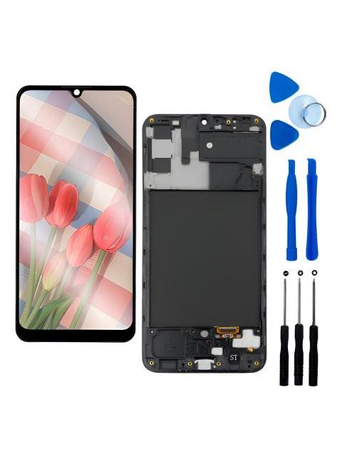 PANTALLA PARA SAMSUNG A30S A307 CON MARCO INCELL COMPLETA NEGRO