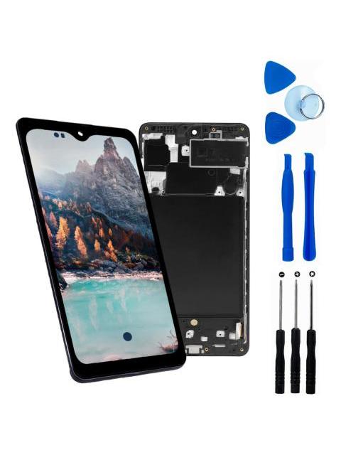 PANTALLA PARA SAMSUNG A71 A715F A715F DS AMOLED COMPLETA CON MARCO REPUESTO PARA CELULAR SLIM COMPANY NEGRO