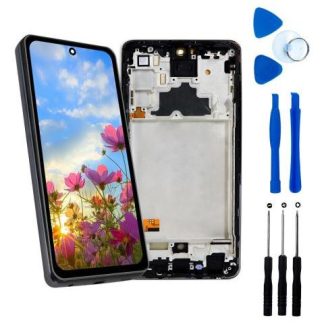 PANTALLA PARA SAMSUNG A72 A725F INCELL COMPLETA CON MARCO REPUESTO PARA CELULAR SLIM COMPANY NEGRO