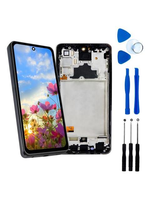 PANTALLA PARA SAMSUNG A72 A725F INCELL COMPLETA CON MARCO REPUESTO PARA CELULAR SLIM COMPANY NEGRO