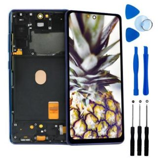 PANTALLA PARA SAMSUNG S20 FE G780G AMOLED COMPLETA CON MARCO AZUL