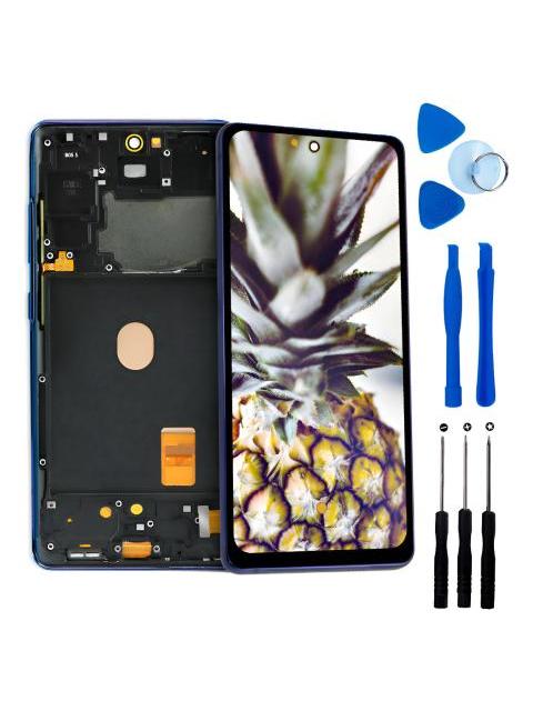 PANTALLA PARA SAMSUNG S20 FE G780G AMOLED COMPLETA CON MARCO AZUL