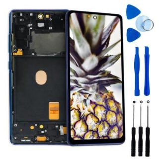 PANTALLA PARA SAMSUNG S20 FE G780G DISPLAY Y TOUCH AMOLED COMPLETA CON MARCO REPUESTO PARA CELULAR SLIM COMPANY AZUL