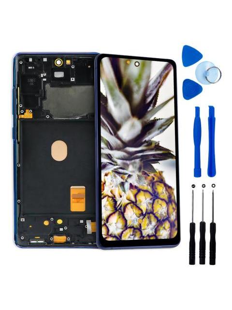PANTALLA PARA SAMSUNG S20 FE G780G DISPLAY Y TOUCH AMOLED COMPLETA CON MARCO REPUESTO PARA CELULAR SLIM COMPANY AZUL