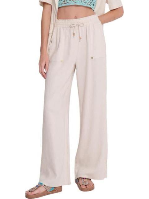 PANTALON ANCHO DE LINO BEIGE HOLLY LAND - Imagen 3