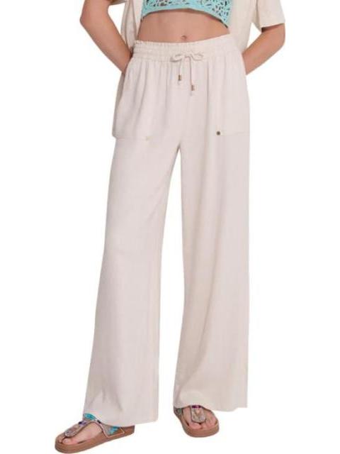 PANTALON ANCHO DE LINO BEIGE HOLLY LAND - Imagen 4
