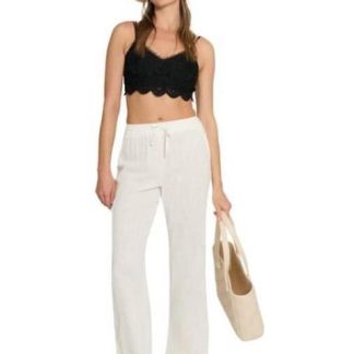 PANTALON CARGO DE LINO BLANCO HOLLY LAND