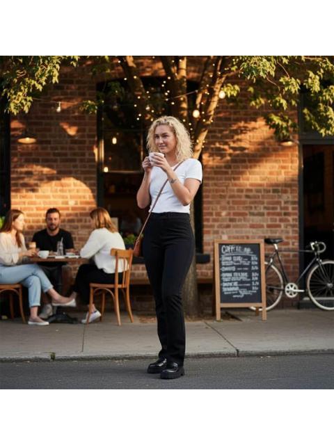 PANTALON CINTURA ALTA NEGRO HOLLY LAND - Imagen 6