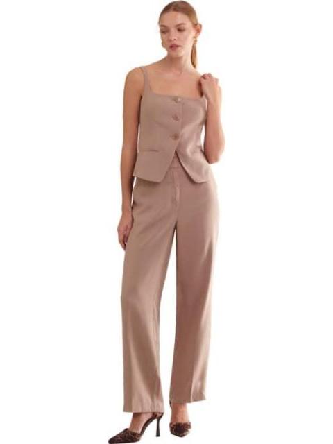 PANTALON CINTURA REGULAR CORTE RECTO TAUPE HOLLY LAND