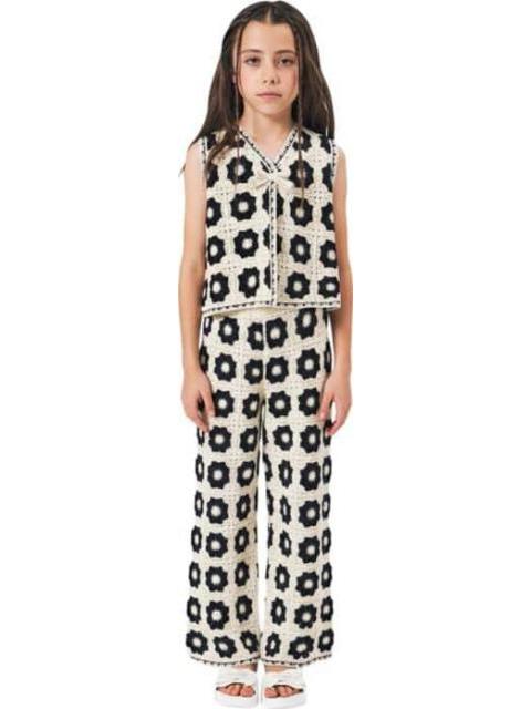 PANTALON CROCHET BLANCO/NEGRO HOLLY LAND KIDS