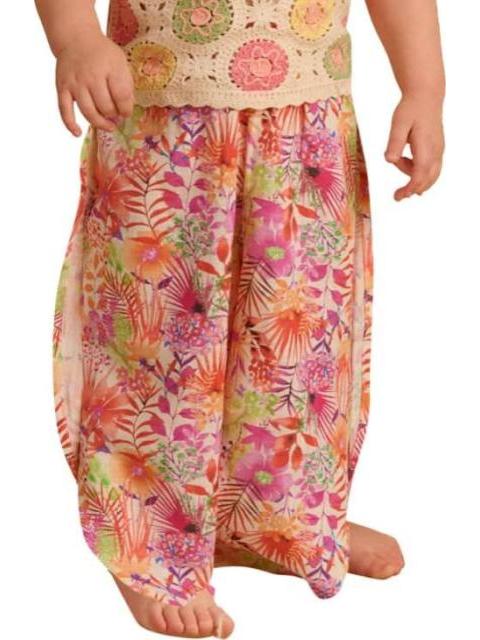 PANTALON DE LINO ESTAMPADO MULTICOLOR HOLLY LAND KIDS - Imagen 3