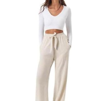 PANTALON LINO BEIGE HOLLY LAND