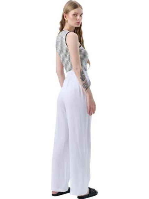 PANTALON LINO BLANCO HOLLY LAND - Imagen 6