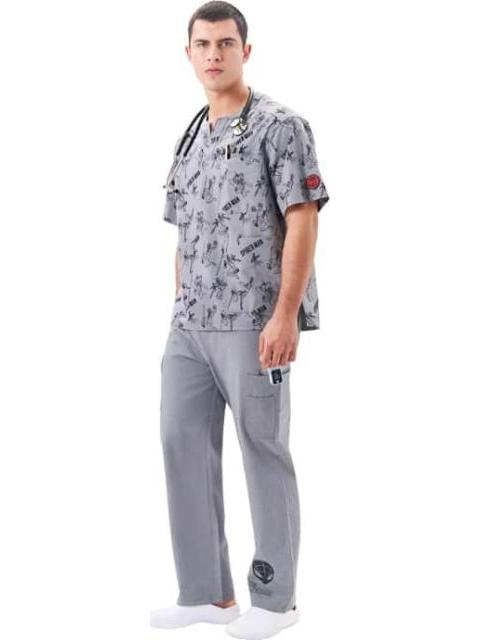 PANTALON PIJAMA QUIRURGICA CABALLERO GRIS MARVEL SPIDERMAN