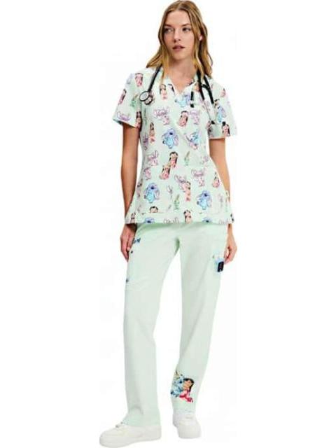 PANTALON PIJAMA QUIRURGICA DAMA AZUL MENTA DISNEY - Imagen 2