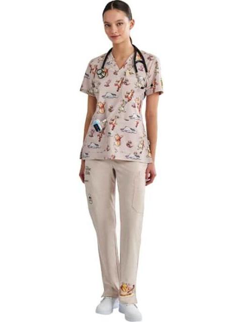 PANTALON PIJAMA QUIRURGICA DAMA BEIGE WINNIE THE POOH - Imagen 2