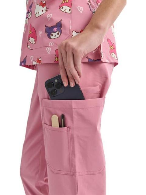 PANTALON PIJAMA QUIRURGICA DAMA PALO DE ROSA HELLO KITTY AND FRIENDS - Imagen 4
