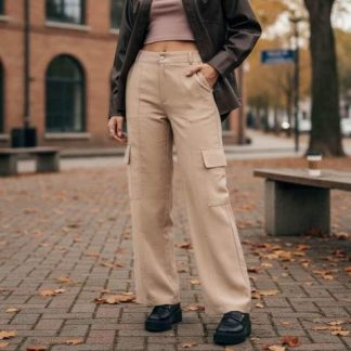 PANTALON RECTO BEIGE HOLLY LAND