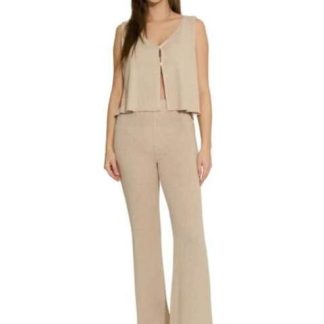 PANTALON TEJIDO CORTE RECTO BEIGE HOLLY LAND