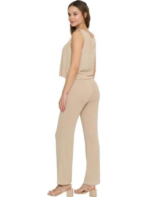 PANTALON TEJIDO CORTE RECTO BEIGE HOLLY LAND - Imagen 4