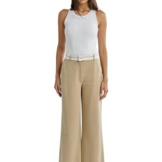 PANTALON TIRO ALTO ANCHO AVENA HOLLY LAND
