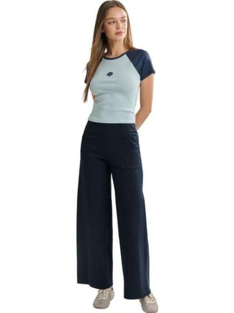 PANTALON WIDE LEG AZUL MARINO HOLLY LAND - Imagen 3