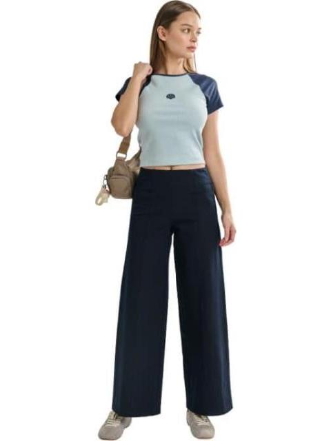 PANTALON WIDE LEG AZUL MARINO HOLLY LAND - Imagen 4