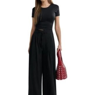 PANTALON WIDE LEG NEGRO HOLLY LAND
