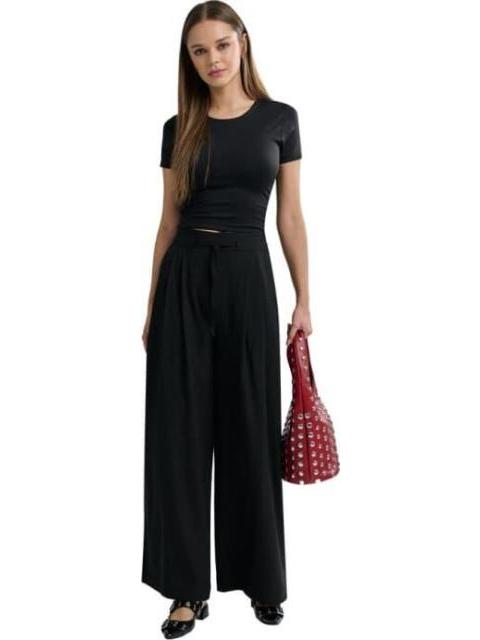 PANTALON WIDE LEG NEGRO HOLLY LAND
