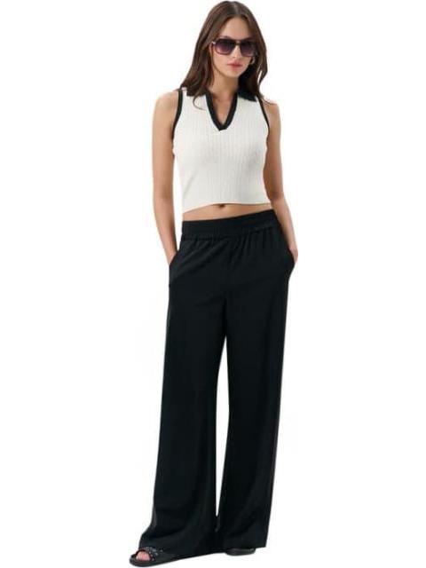 PANTALON WIDE LEG NEGRO HOLLY LAND