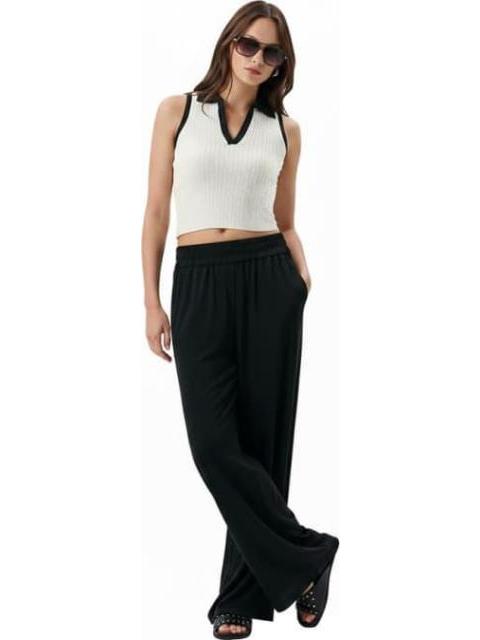 PANTALON WIDE LEG NEGRO HOLLY LAND - Imagen 2