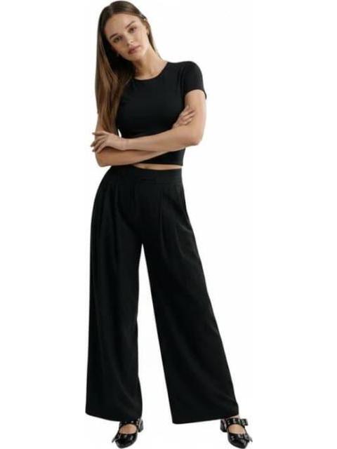 PANTALON WIDE LEG NEGRO HOLLY LAND - Imagen 4