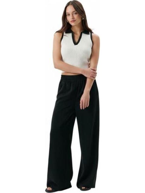 PANTALON WIDE LEG NEGRO HOLLY LAND - Imagen 4