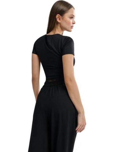 PANTALON WIDE LEG NEGRO HOLLY LAND - Imagen 5