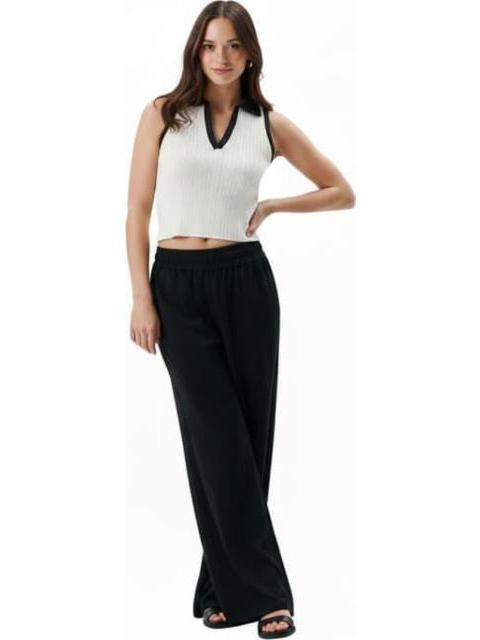PANTALON WIDE LEG NEGRO HOLLY LAND - Imagen 6