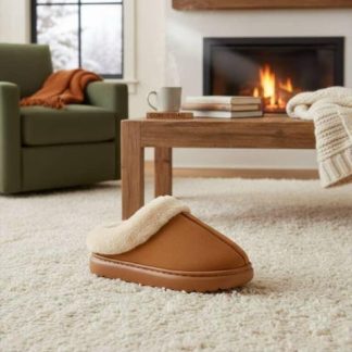 PANTUFLA DE PELUCHE CAMEL SHOSH CONFORT