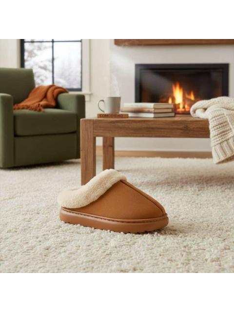 PANTUFLA DE PELUCHE CAMEL SHOSH CONFORT