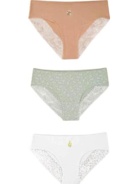 PANTY SET DE 3 PIEZAS HIPSTER VERDE LOVE TO LOUNGE