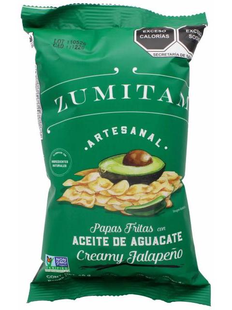 PAPAS ACEITE DE AGUACATE CREAMY JALAPEÑO 40 G ZUMITAM