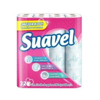 PAPEL HIGIENICO SUAVEL MANZANILLA 32 PZ 200 HOJAS