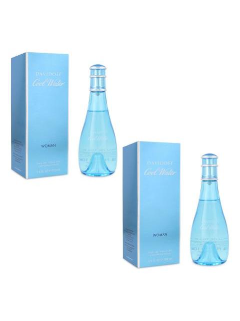 PAQUETE 2X1 COOL WATER 100 ML EDT SPRAY PARA DAMA