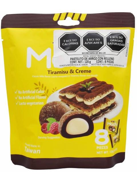 PASTELITO DE ARROZ TIRAMISU Y CREMA 120 G ROYAL MOCHI